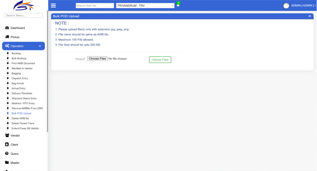 POD Panel of Logistics Mitra
